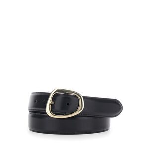Semicouture Women Black Belt With Front Buckle Closure In Leather Woman